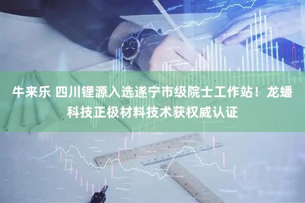 牛来乐 四川锂源入选遂宁市级院士工作站！龙蟠科技正极材料技术获权威认证